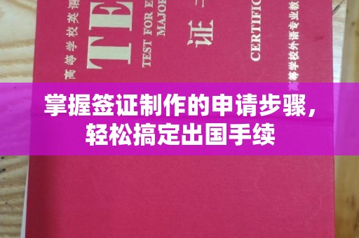 玉州掌握签证制作的申请步骤，轻松搞定出国手续