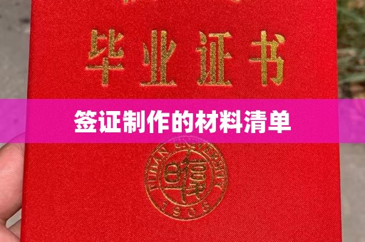 玉州签证制作的材料清单
