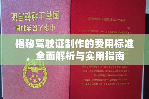 玉州揭秘驾驶证制作的费用标准，全面解析与实用指南