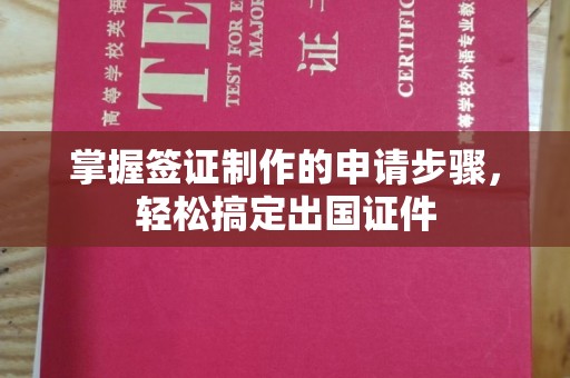 玉州掌握签证制作的申请步骤，轻松搞定出国证件