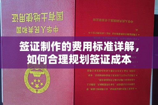 玉州签证制作的费用标准详解，如何合理规划签证成本